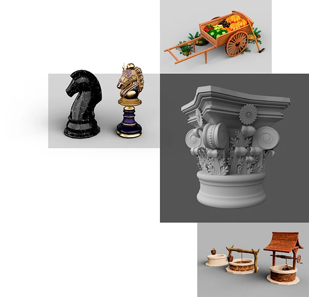 3D-VR skills for beginners course 3D assets