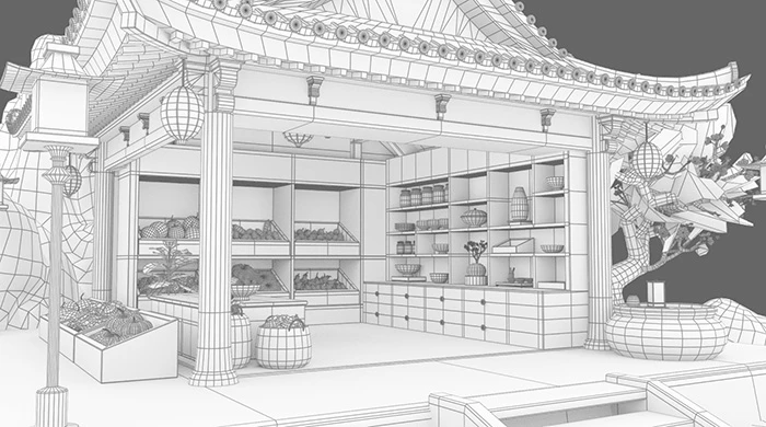 Japanese inspired 3D environment
