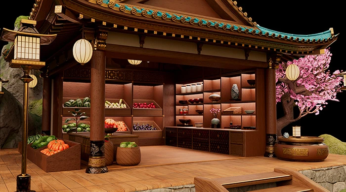 Japanese inspired 3D environment