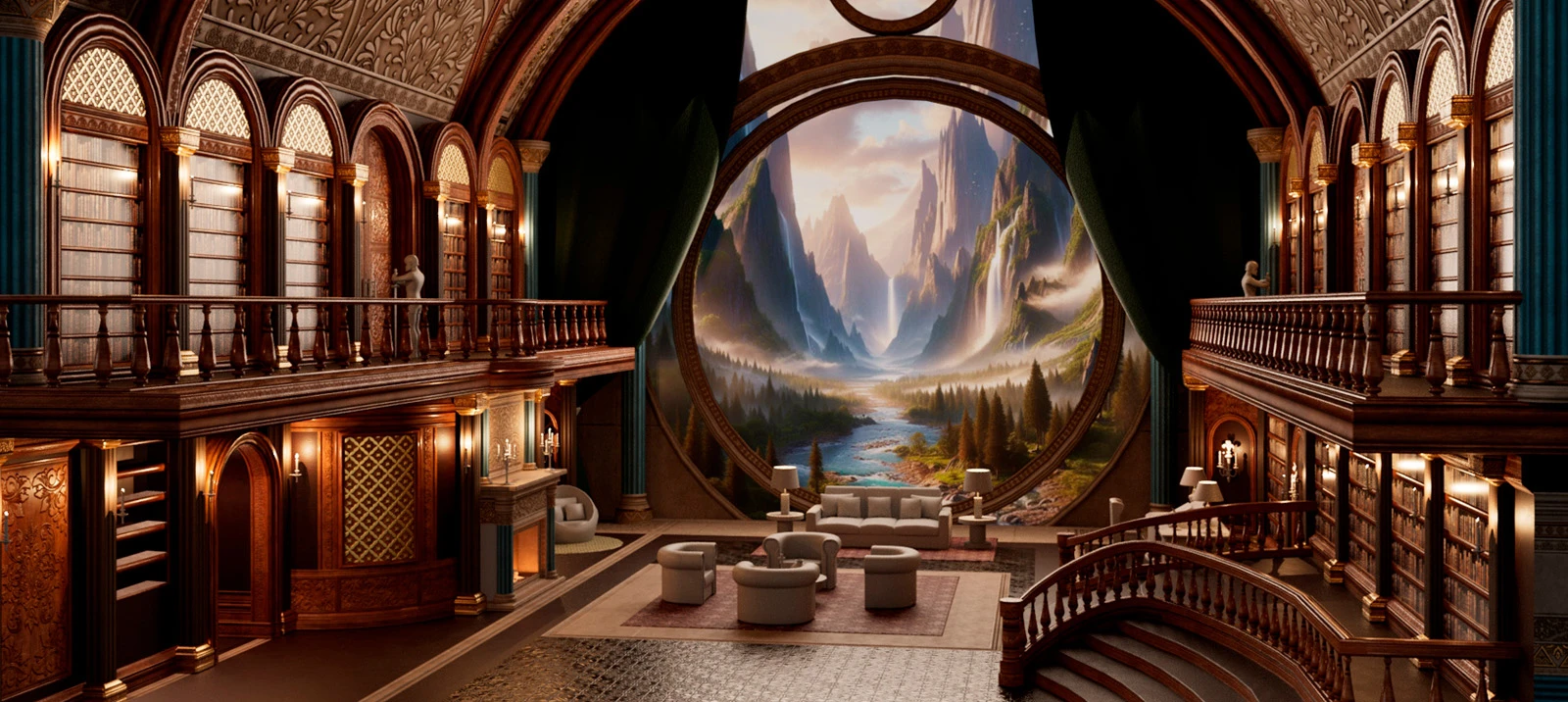 The Grand Library in Many Worlds VR